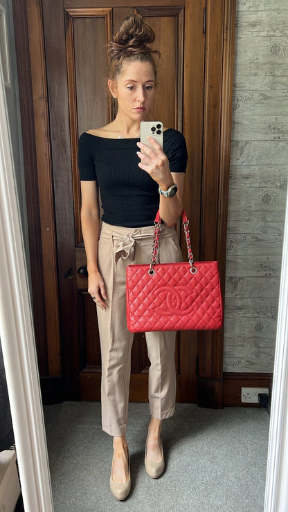 Chanel Red Caviar Grand Shopper Tote (GST)