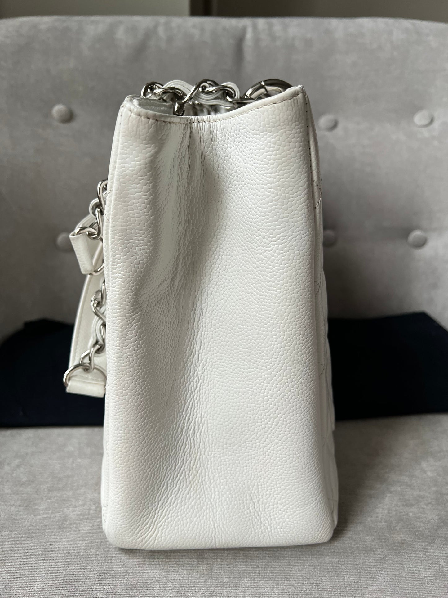 Chanel White Caviar Grand Shopper Tote (GST)