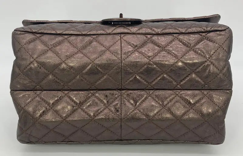 Chanel Metallic Bronze Quilted Leather Classic Flap Shopping Tote