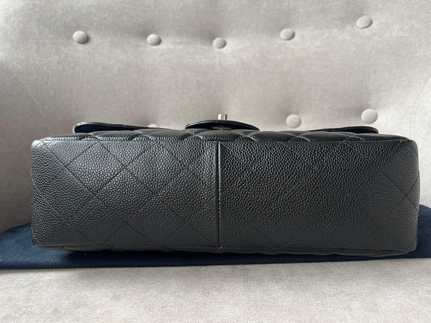 Chanel Jumbo Single Flap in Black Caviar Silver Hardware