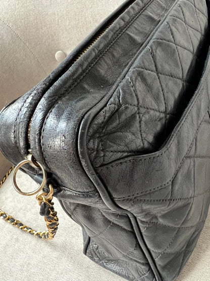 Chanel Vintage Black Lambskin Camera Bag with 24k Gold Hardware