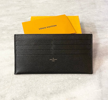 LOUIS VUITTON 2022 Empreinte Leather Credit Card Insert In Black