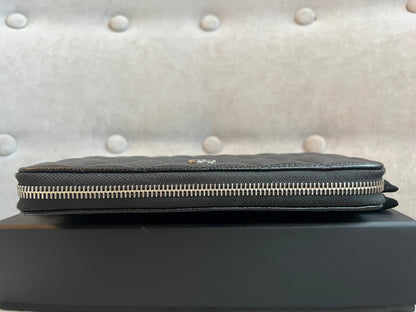 Chanel Black Caviar Classic Long Zipped wallet with Silver Hardware (RRP £1150)