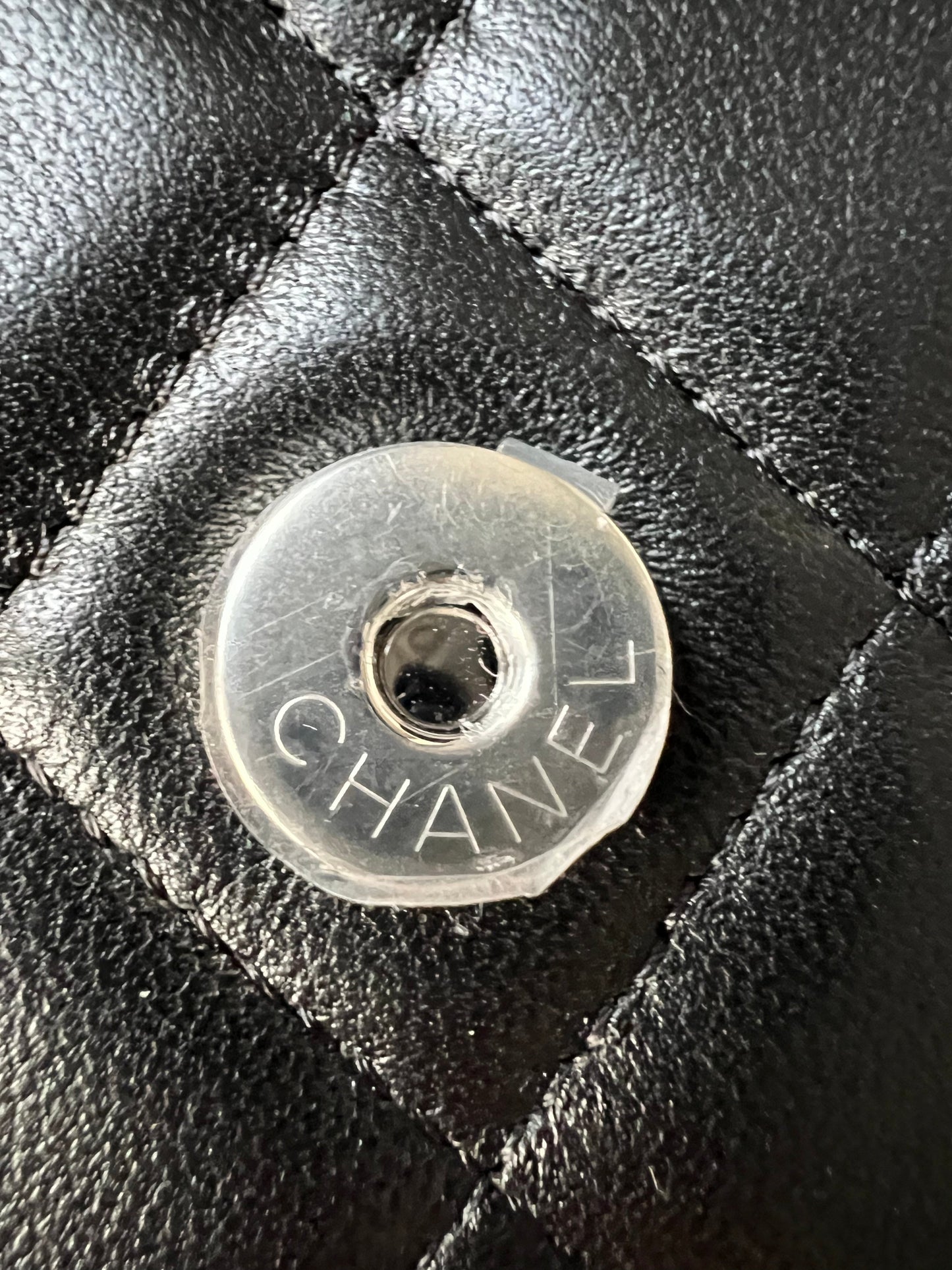 Chanel Black Lambskin Wallet on Chain with silver hardware