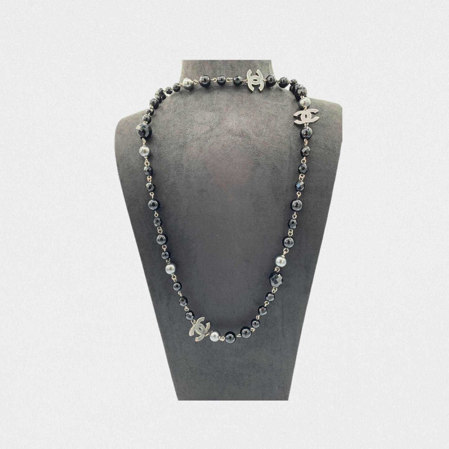 Chanel black long necklace - 2010s