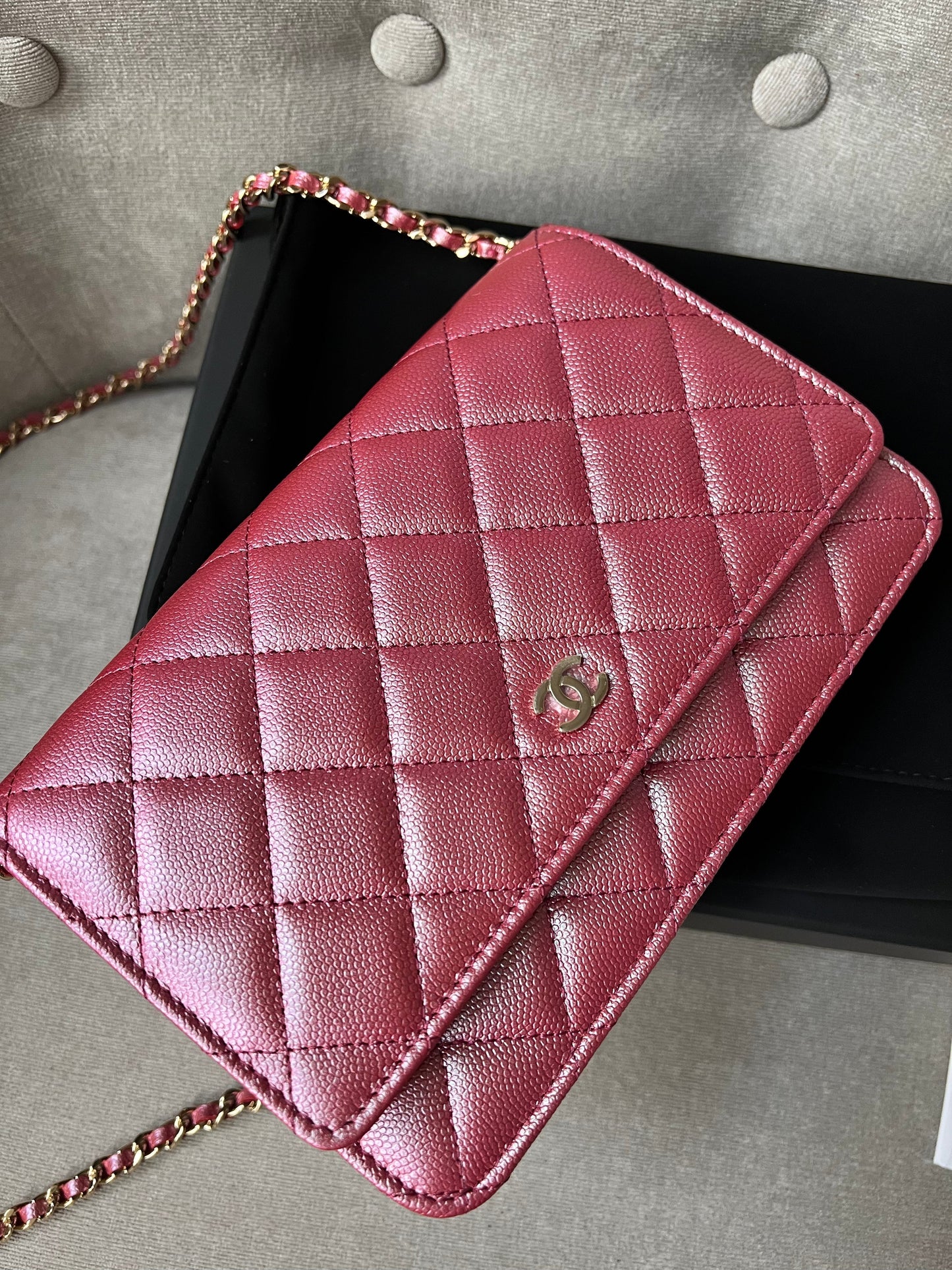 Part 2 payment - Chanel Iridescent Pink 22P Caviar Wallet on Chain (RRP £2810)