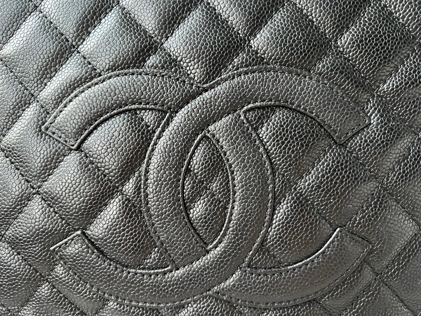 Chanel Black Caviar Grand Shopper Tote (GST) Silver Hardware