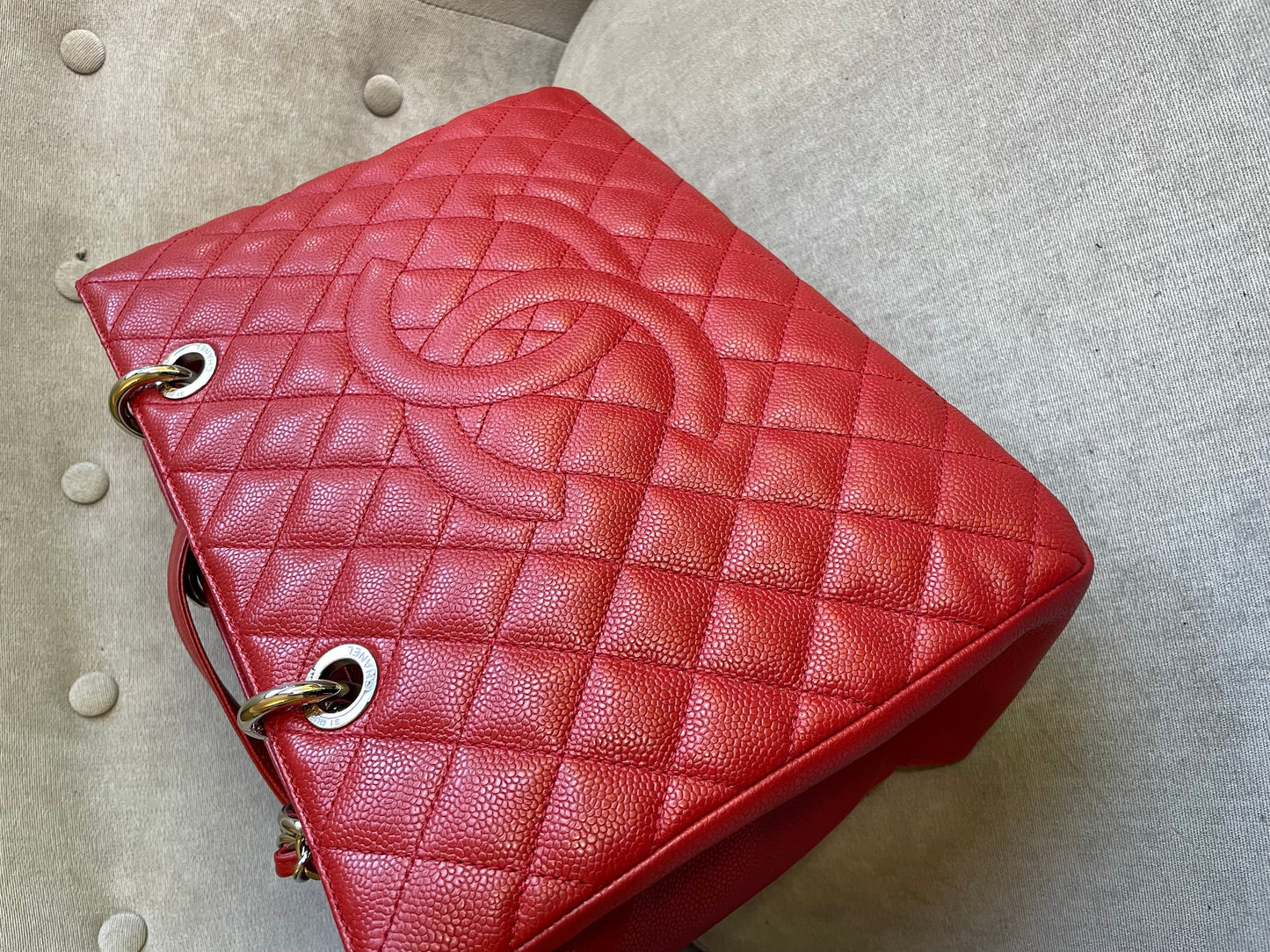 Chanel Red Caviar Grand Shopper Tote (GST)