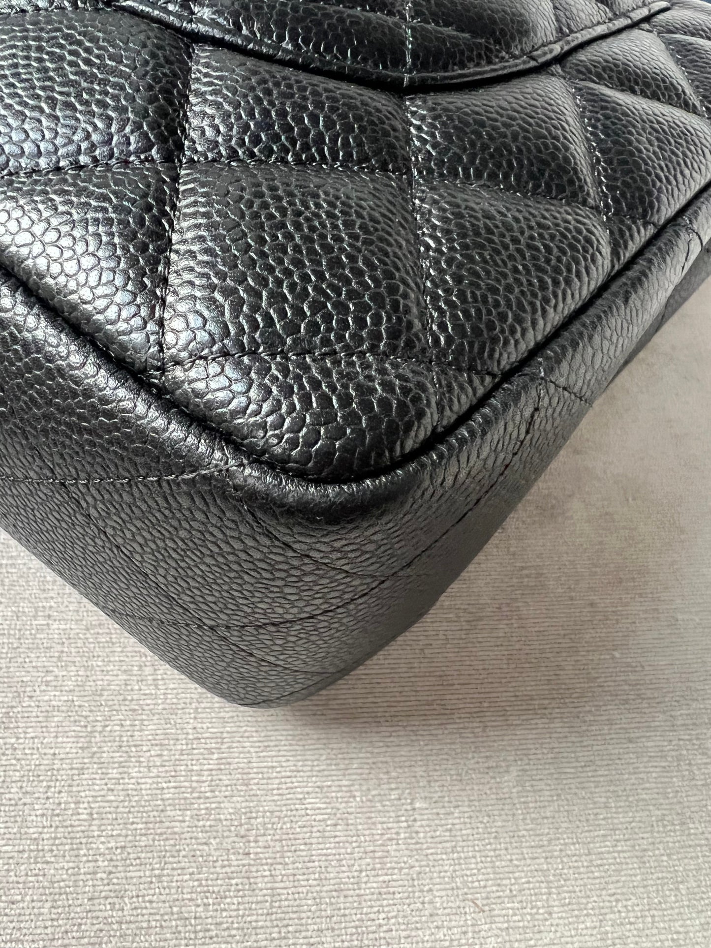 Chanel Jumbo Single Flap in Black Caviar Silver Hardware