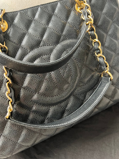 Chanel Black Caviar Grand Shopper Tote Gold Hardware (GST)