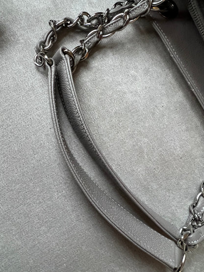 Chanel Grey Caviar Grand Shopper Tote (GST) Silver Hardware