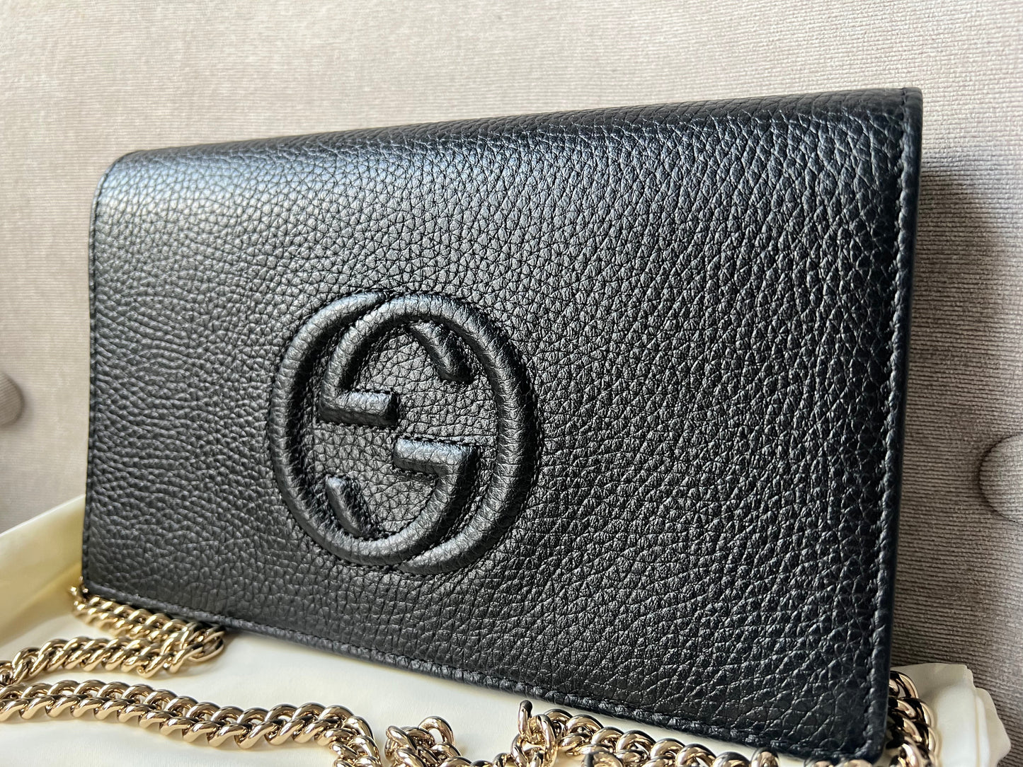 Gucci Black Soho Chain Wallet