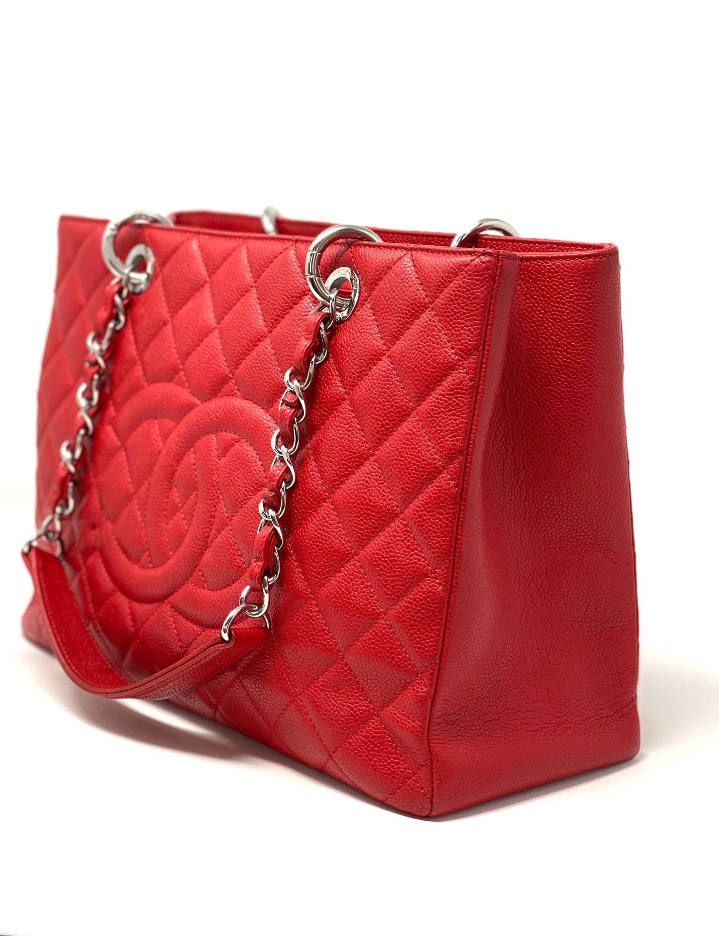 Chanel Grand Shopping Tote GST Red Carmine.