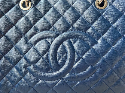 Chanel XL Dark Blue Caviar Grand Shopper Tote (GST)