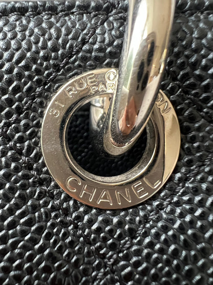 Chanel Black Caviar Grand Shopper Tote (GST) Silver Hardware