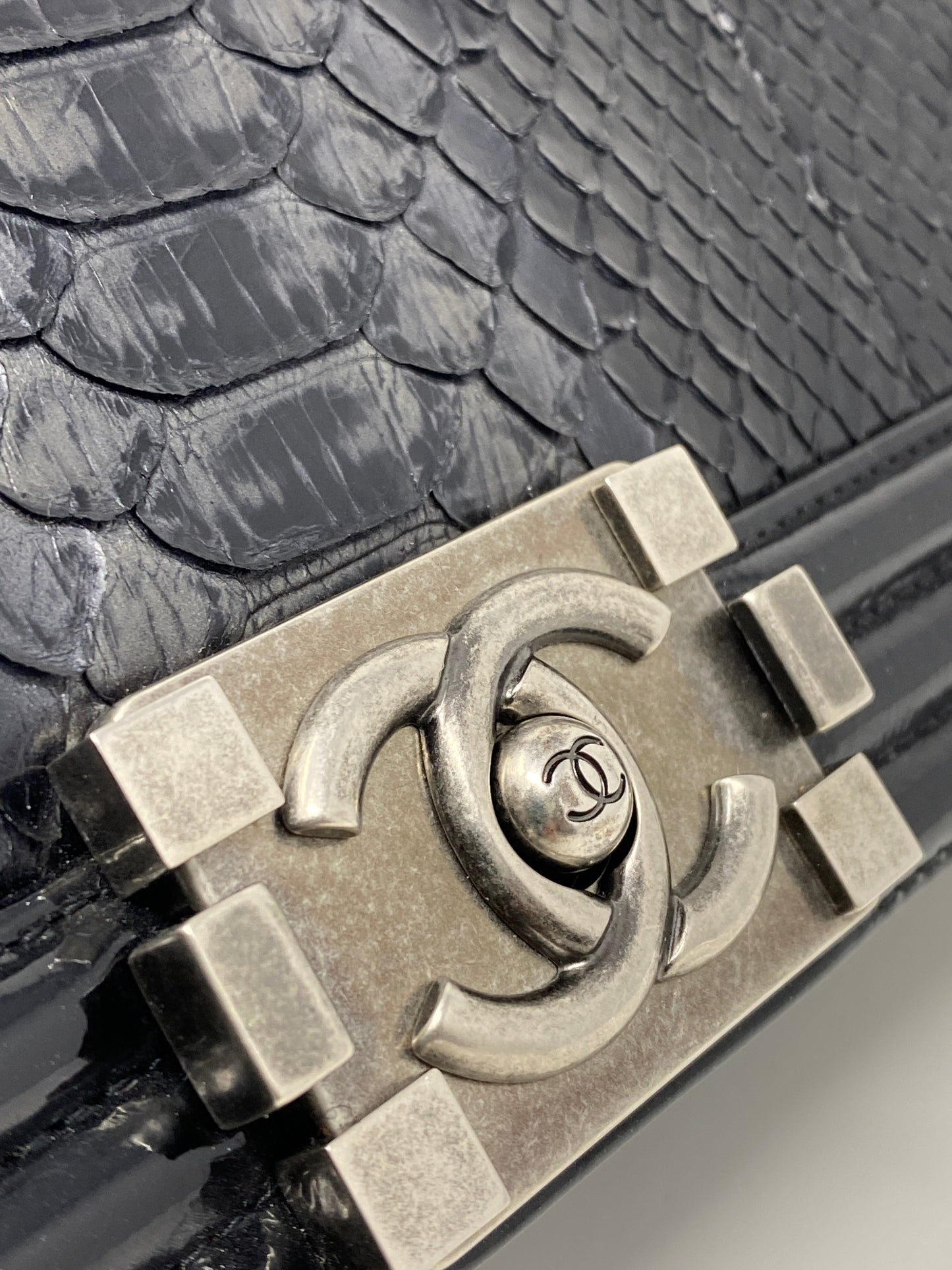 Chanel Clutch Boy Python Leather