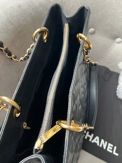 Chanel Black Caviar Grand Shopper Tote Gold Hardware (GST)