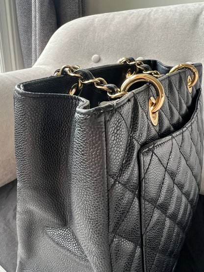 Chanel Black Caviar Grand Shopper Tote Gold Hardware (GST)