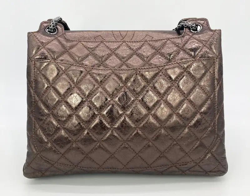 Chanel Metallic Bronze Quilted Leather Classic Flap Shopping Tote