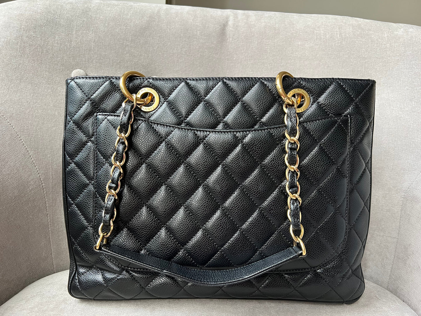 Chanel Black Caviar Grand Shopper Tote Gold Hardware (GST)