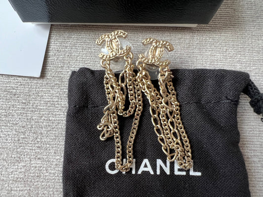 Chanel CC Multi Chain Earrings