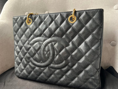 Chanel Black Caviar Grand Shopper Tote Gold Hardware (GST)