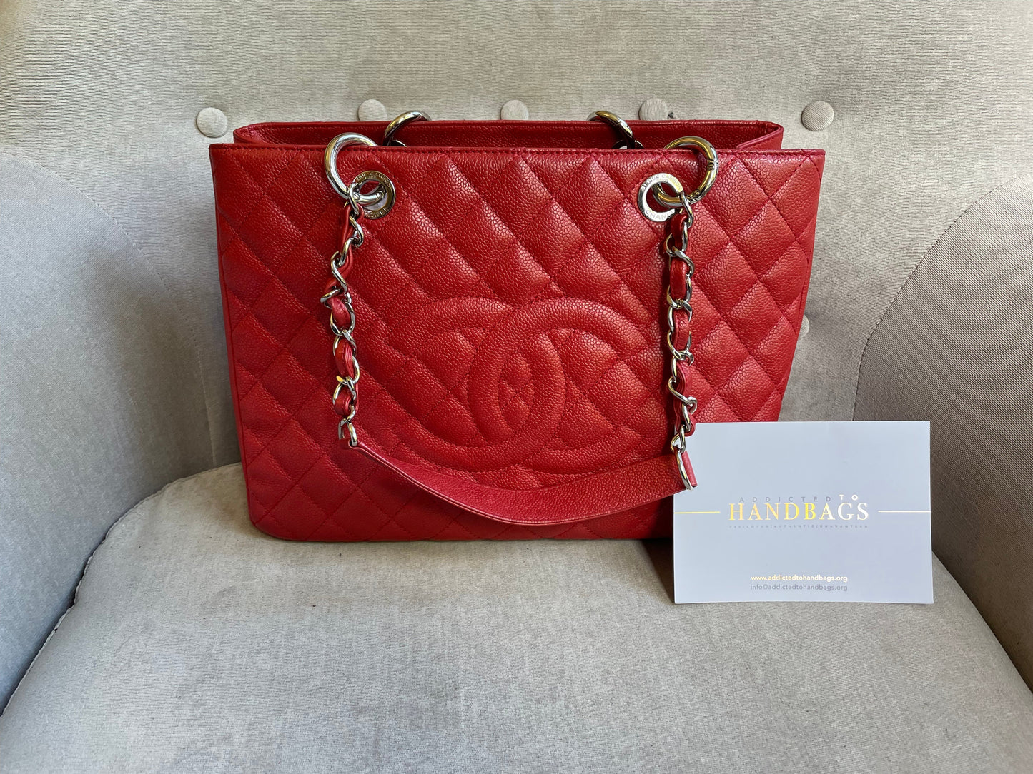 Chanel Red Caviar Grand Shopper Tote (GST)