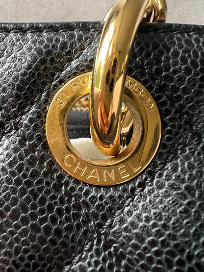 Chanel Black Caviar Grand Shopper Tote Gold Hardware (GST)