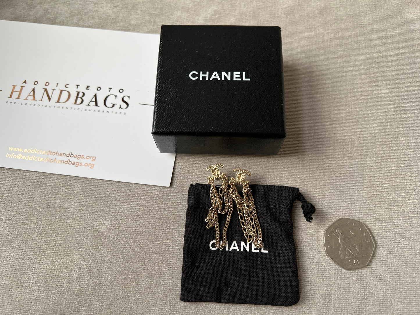 Chanel CC Multi Chain Earrings