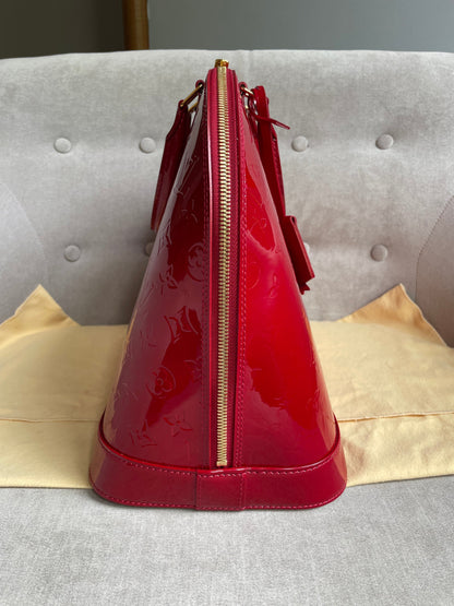 Louis Vuitton Alma PM Red Monogram Vernis (RRP £1650)