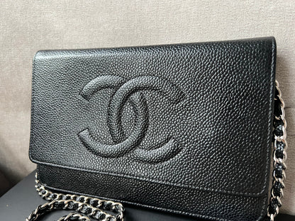 Chanel Black Caviar Timeless Wallet on Chain