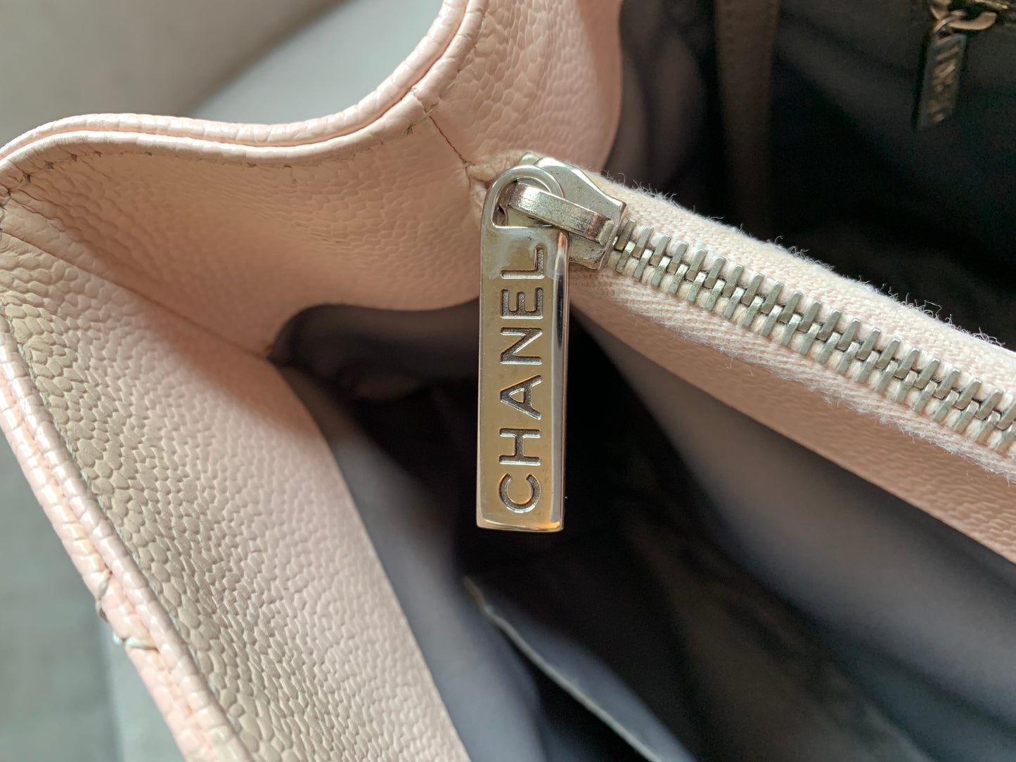 Chanel Light Pink Caviar Grand Shopper Tote with silver hardware (GST)