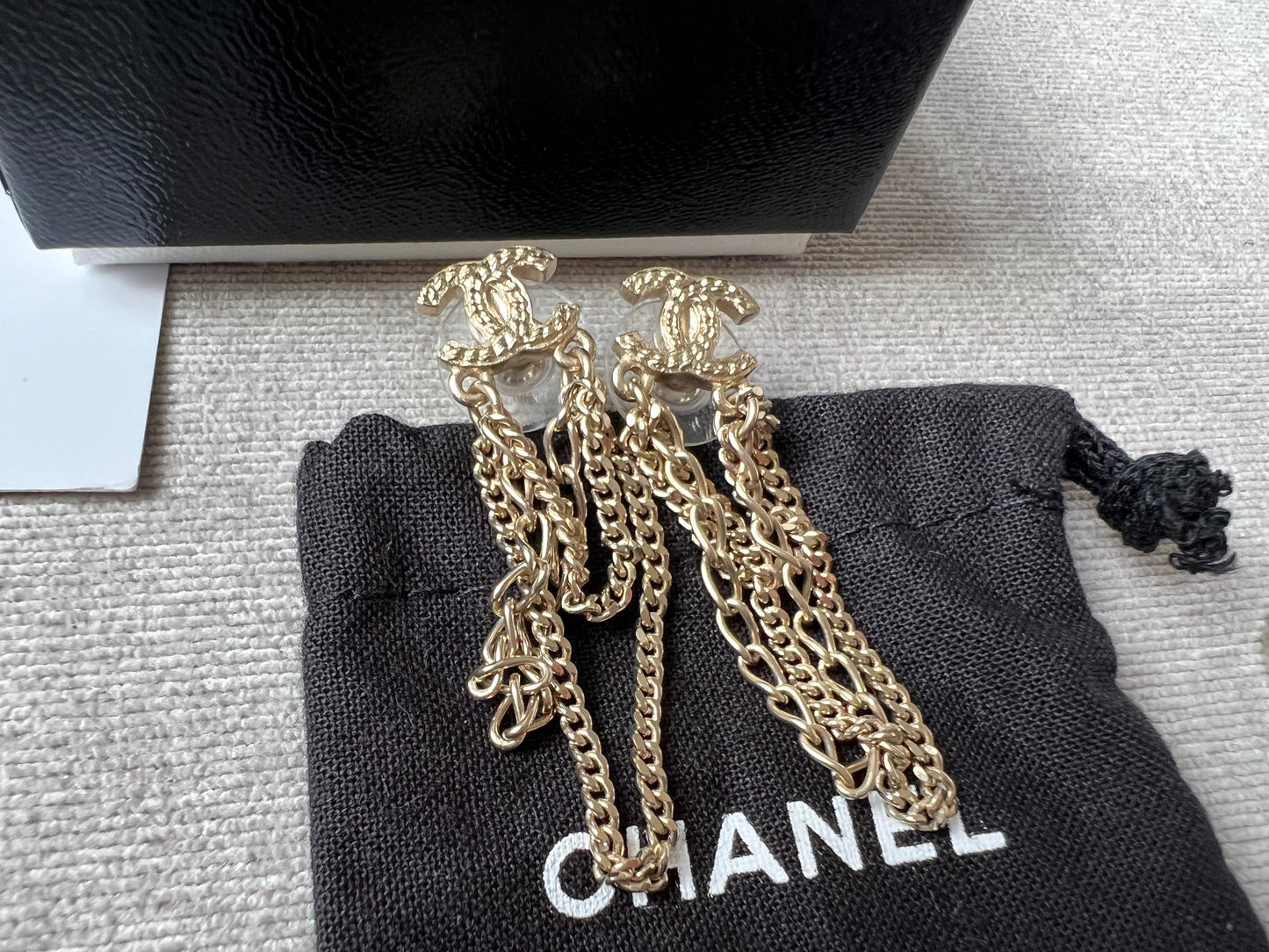 Chanel CC Multi Chain Earrings