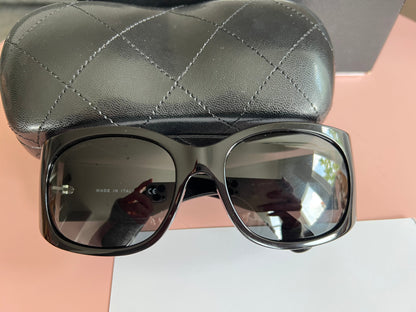 Chanel Black Sunglasses with diamanté details