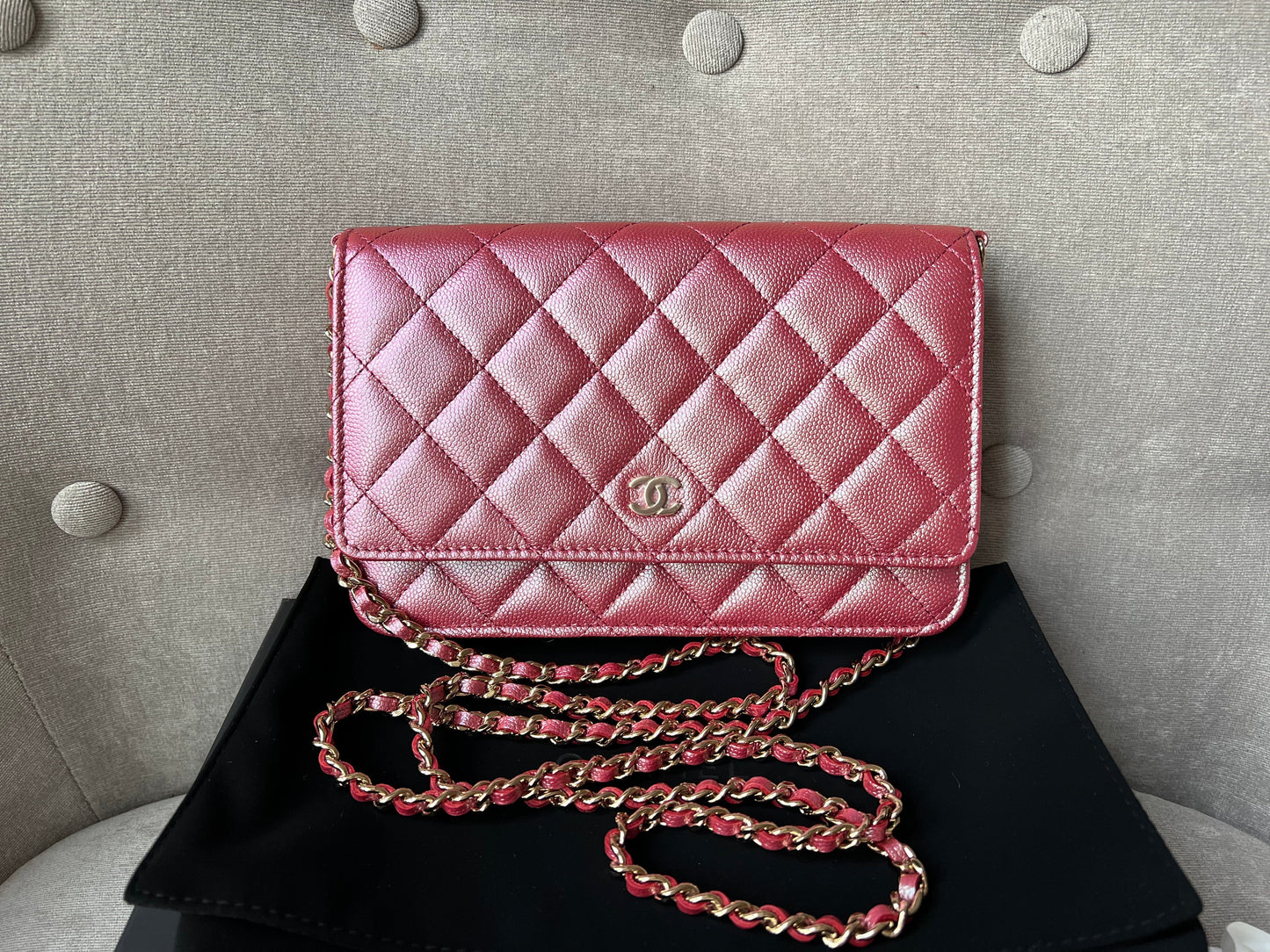 Part 2 payment - Chanel Iridescent Pink 22P Caviar Wallet on Chain (RRP £2810)