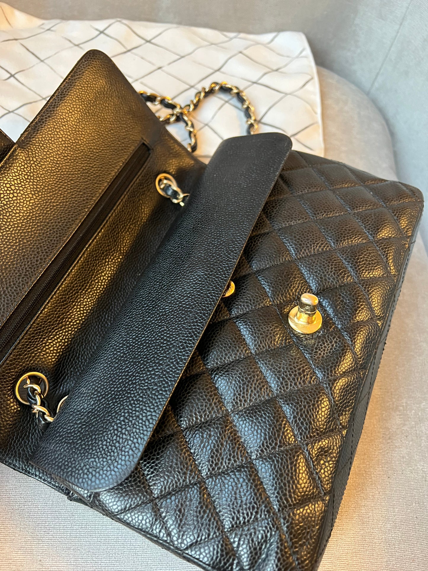 Chanel Medium Classic Flap in Black Caviar (RRP £7,550)