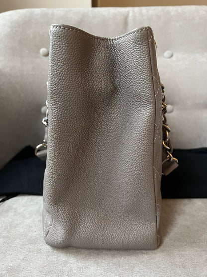 Chanel Grey Caviar Grand Shopper Tote (GST) Silver Hardware