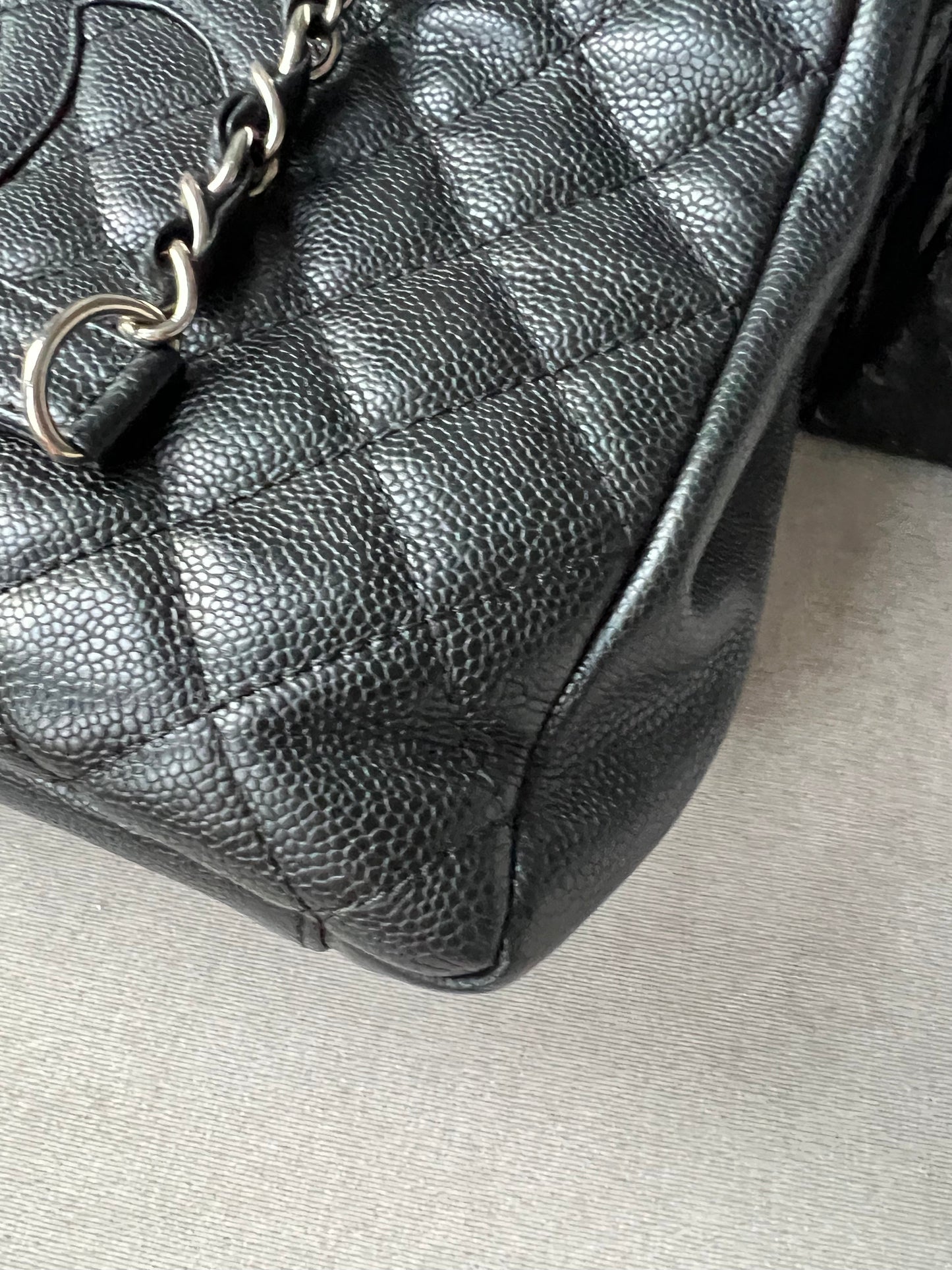 Chanel Black Caviar Grand Shopper Tote (GST) Silver Hardware