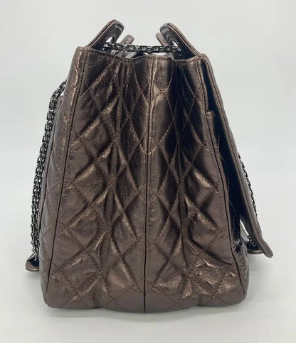 Chanel Metallic Bronze Quilted Leather Classic Flap Shopping Tote