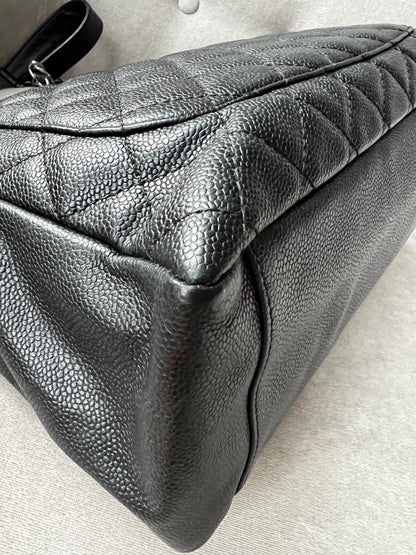 Chanel Black Caviar Grand Shopper Tote (GST) Silver Hardware