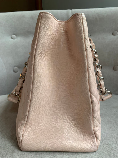 Chanel Light Pink Caviar Grand Shopper Tote with silver hardware (GST)