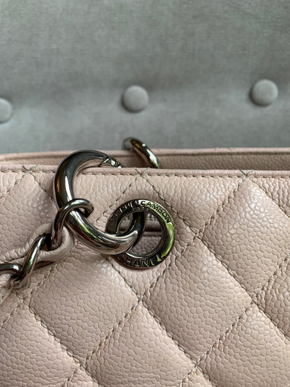 Chanel Light Pink Caviar Grand Shopper Tote with silver hardware (GST)