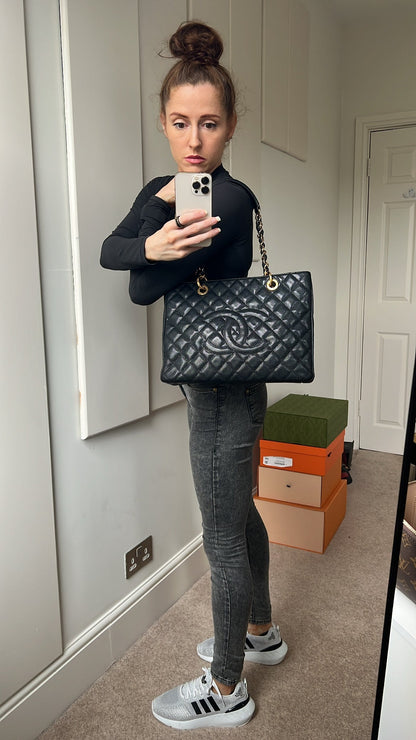 Chanel Black Caviar Grand Shopper Tote Gold Hardware (GST)