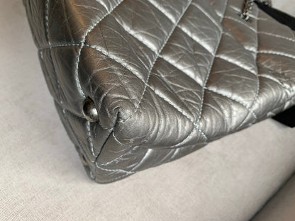 Chanel Large 2.55 Silver Grey Reissue Chain Tote