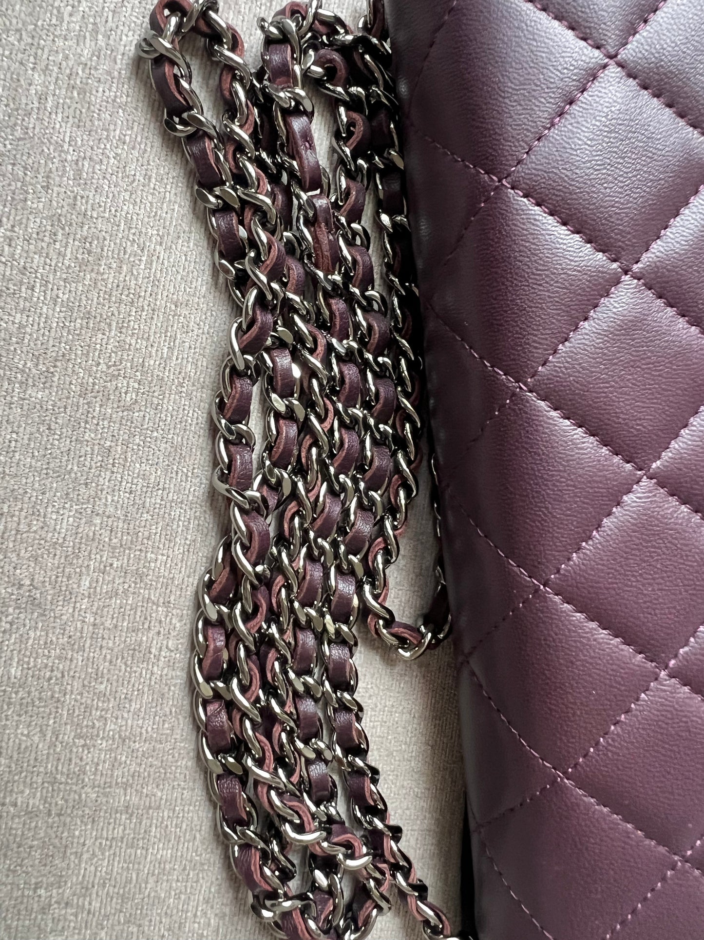 Chanel Aubergine Lambskin Wallet on Chain