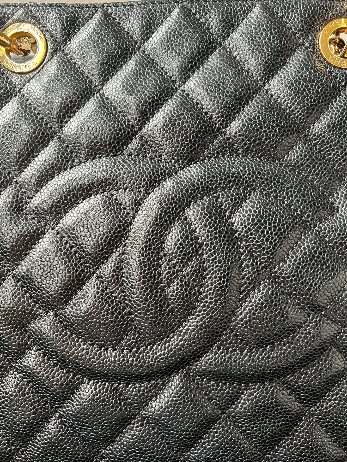 Chanel Black Caviar Grand Shopper Tote Gold Hardware (GST)