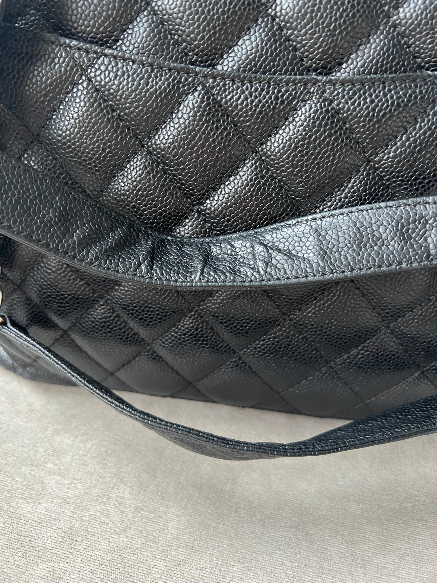 Chanel Black Caviar Grand Shopper Tote (GST) Silver Hardware