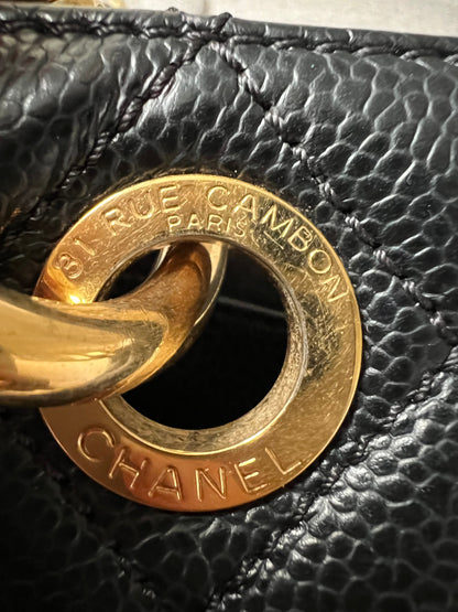 Chanel Black Caviar Grand Shopper Tote Gold Hardware (GST)