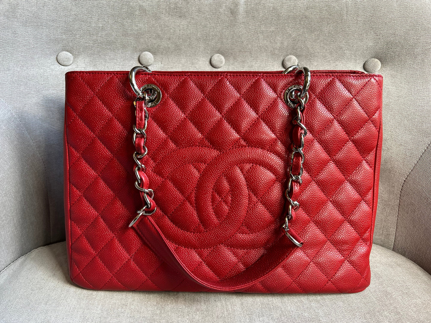 Chanel Red Caviar Grand Shopper Tote (GST)