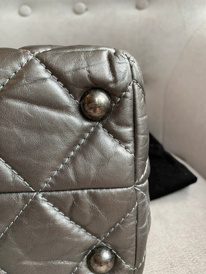 Chanel Large 2.55 Silver Grey Reissue Chain Tote